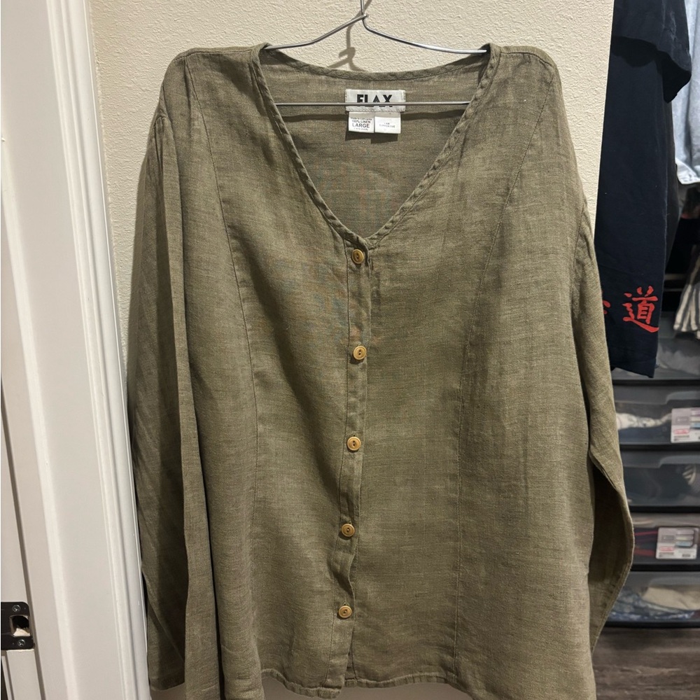 Flax Linen Shirt in Earthy Tone
